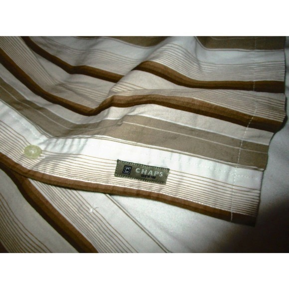 Chaps X Large Striped Shirt Button up short Sleeve shirt - Picture 3 of 8